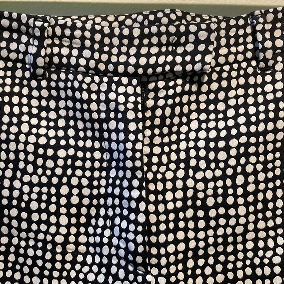 EKollins  Black White Gold Polka Dot Flat Front Trousers - Picture 2 of 10